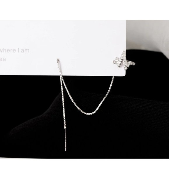 *925 Sterling Silver Diamond Heartbeat Earrings - Picture 4 of 13